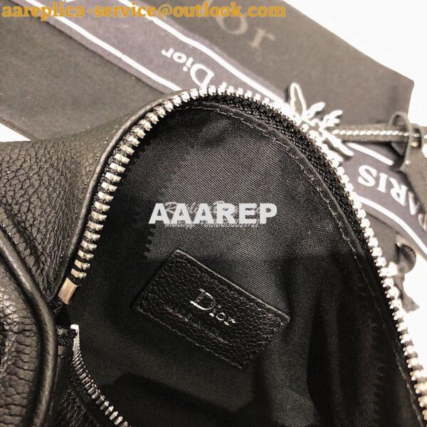 Replica Dior Black Grained Calfskin "Roller" Pouch With "Atelier" Prin 6