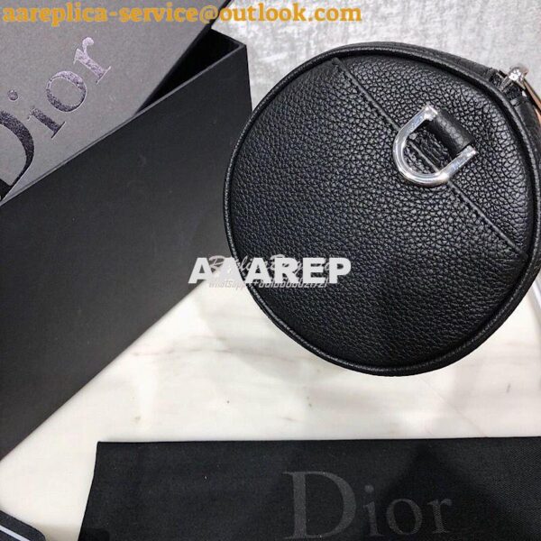 Replica Dior Black Grained Calfskin "Roller" Pouch With "Atelier" Prin 9