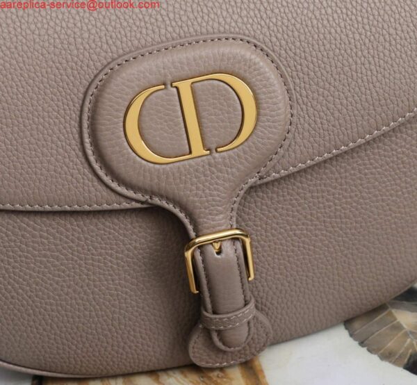 Replica Dior M9320 Large Dior Bobby Bag Warm Taupe BoxCalfskin With Blue Oblique Embroidered Strap 8