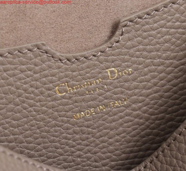 Replica Dior M9320 Large Dior Bobby Bag Warm Taupe BoxCalfskin With Blue Oblique Embroidered Strap 9