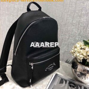 Replica Dior Black Grained Calfskin Rucksack With "Atelier" Print 2