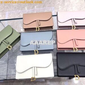 Replica Dior Black Saddle Calfskin Clutch WOC