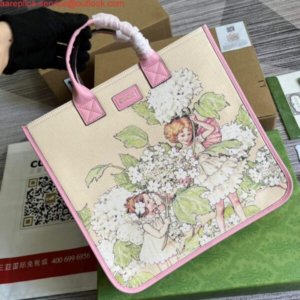 Replica Gucci 550763 Children's Fairy Print Large Tote Bag Pink 5