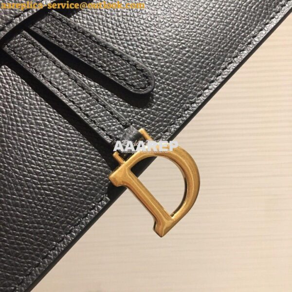 Replica Dior Black Saddle Calfskin Clutch WOC 8