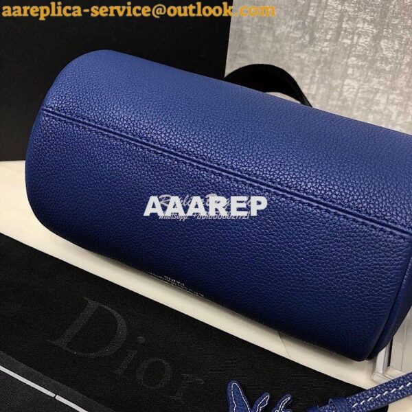 Replica Dior Bleu Grained Calfskin "Roller" Pouch With "Atelier" Print 10