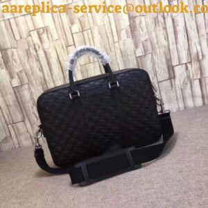 Replica Gucci Medium Briefcase In Black Signature Leather 2