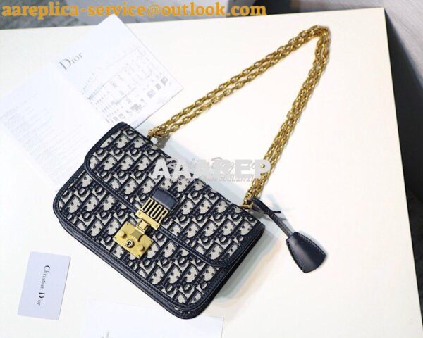 Replica Dior Blue Oblique Canvas Dioraddict Flap Bag 4