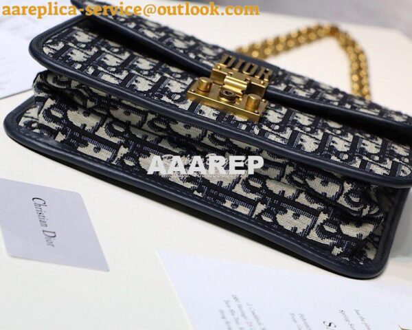 Replica Dior Blue Oblique Canvas Dioraddict Flap Bag 9