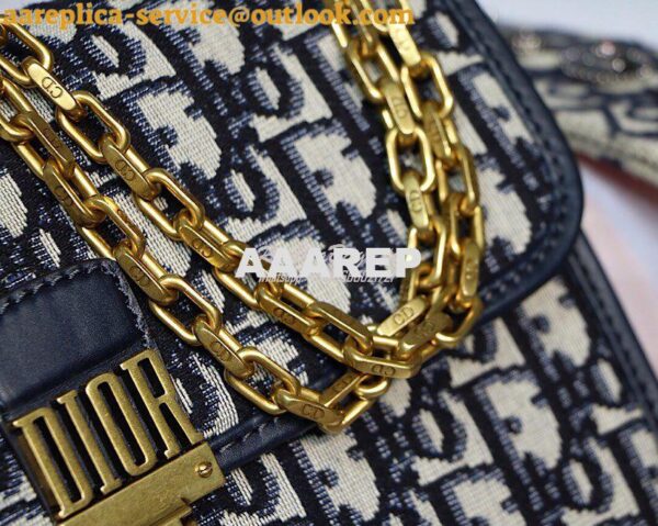 Replica Dior Blue Oblique Canvas Dioraddict Flap Bag 13