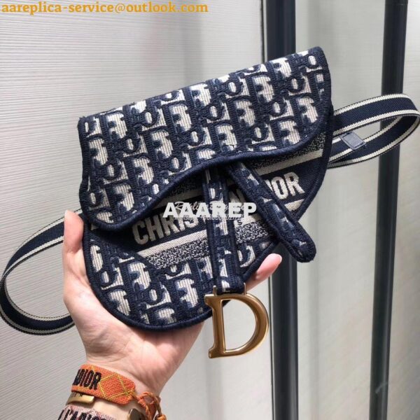 Replica Dior Blue Saddle Dior Oblique Pouch Belt S5632 3