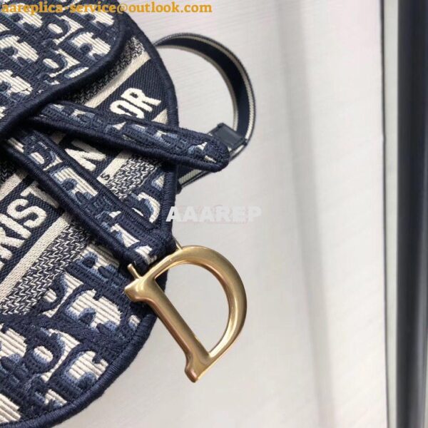 Replica Dior Blue Saddle Dior Oblique Pouch Belt S5632 5