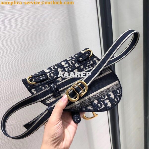 Replica Dior Blue Saddle Dior Oblique Pouch Belt S5632 8