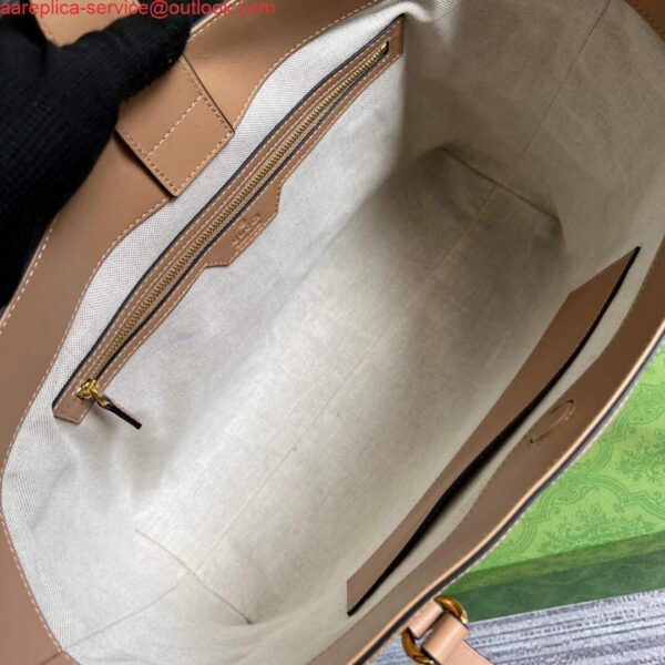 Replica Gucci 631685 GG matelassé leather medium tote Bag Beige 7