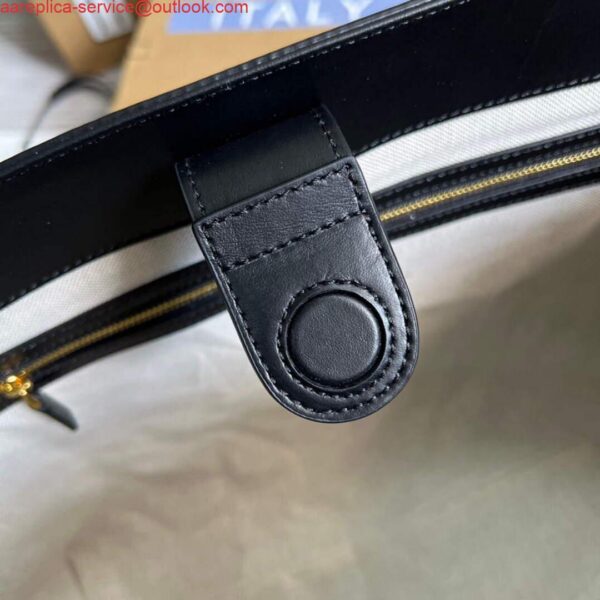 Replica Gucci 631685 GG matelassé leather medium tote Bag Black 9