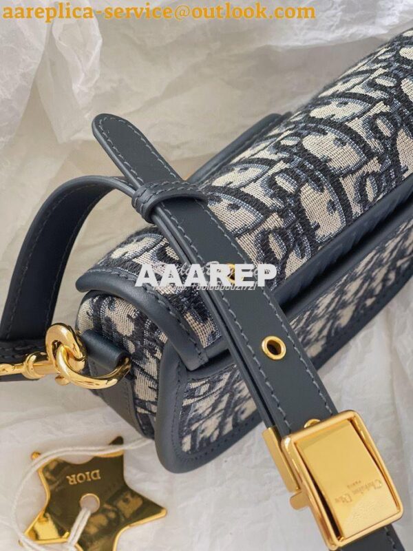 Replica Dior Bobby Bag in Blue Oblique Jacquard Canvas M9319U 9