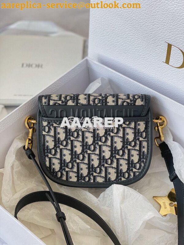 Replica Dior Bobby Bag in Blue Oblique Jacquard Canvas M9319U 10