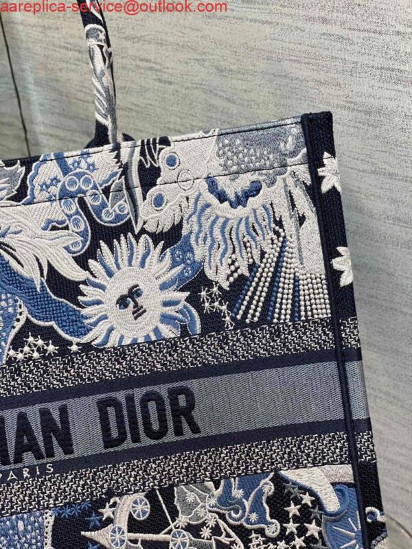 Replica Dior M1286 Large Book Tote Blue Multicolor Zodiac Fantastico Embroidery