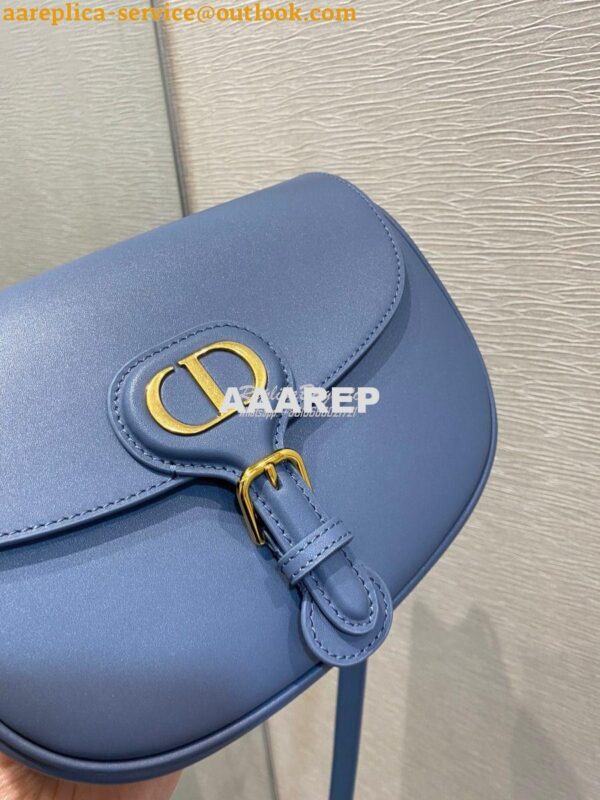 Replica Dior Bobby Bag in Denim Blue Box Calfskin M9319U 7