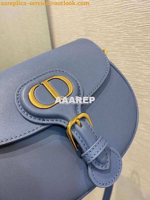 Replica Dior Bobby Bag in Denim Blue Box Calfskin M9319U 18