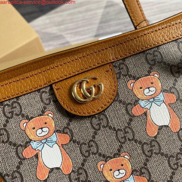 Replica Gucci 631685 Ophidia GG KAI Medium Tote Bag Tan 5