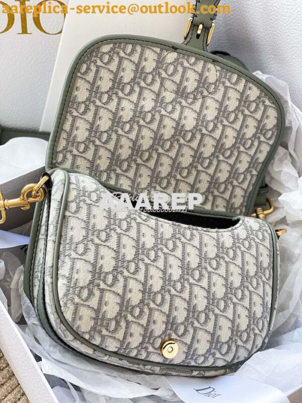 Replica Dior Bobby Bag in Gray Oblique Jacquard Canvas M9319U 12