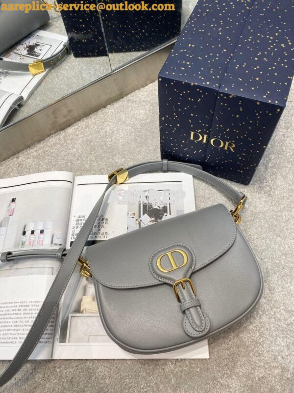 Replica Dior Bobby Bag in Grey Box Calfskin M9319U 4