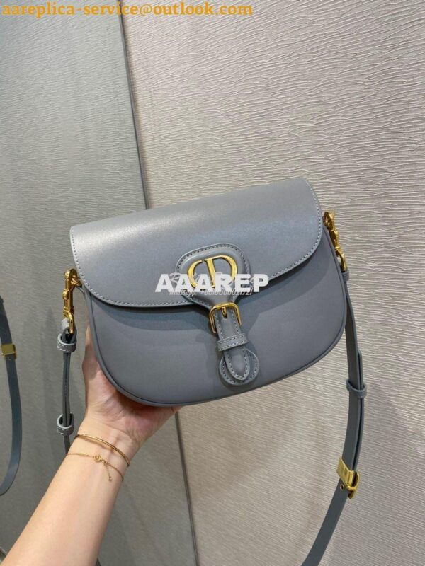 Replica Dior Bobby Bag in Grey Box Calfskin M9319U 5