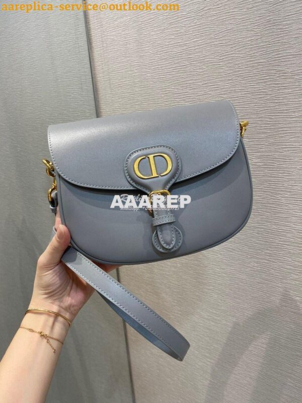 Replica Dior Bobby Bag in Grey Box Calfskin M9319U 6