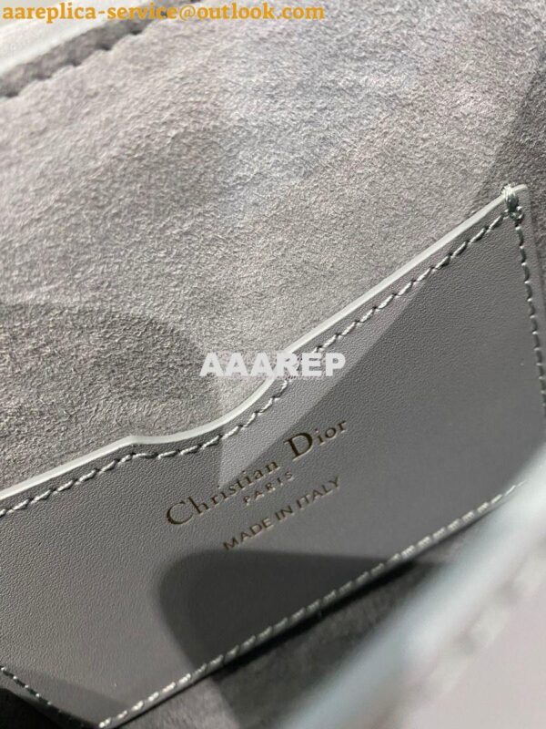 Replica Dior Bobby Bag in Grey Box Calfskin M9319U 11