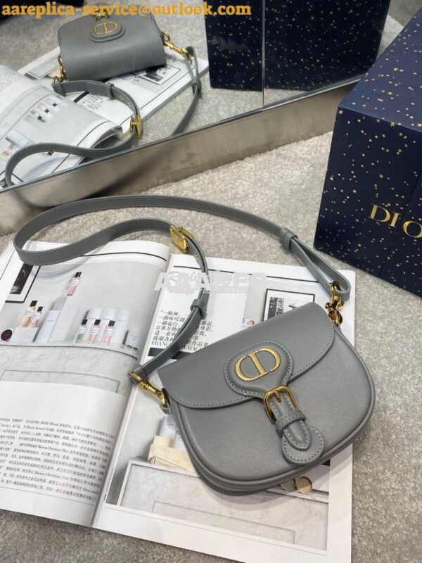 Replica Dior Bobby Bag in Grey Box Calfskin M9319U 14