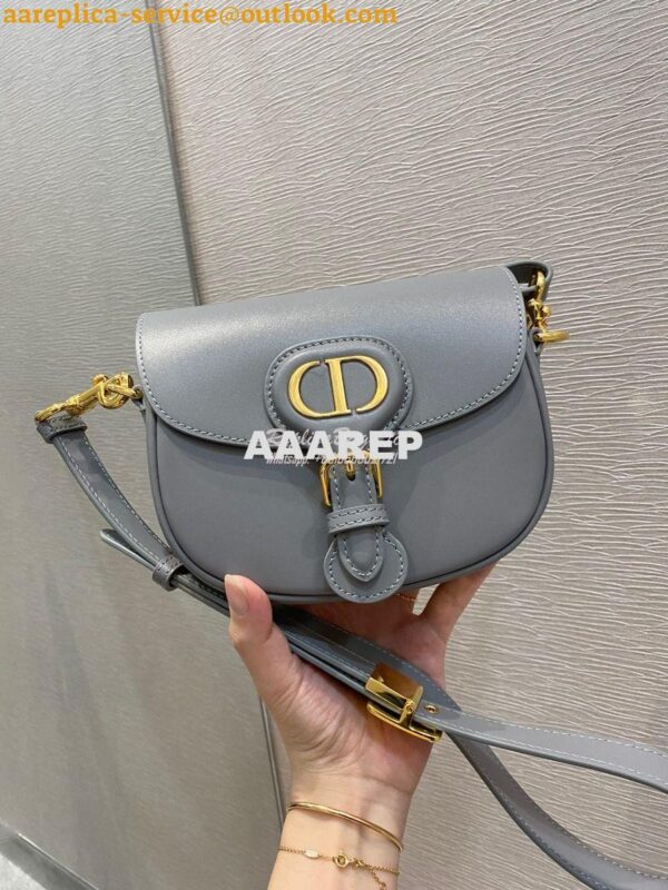 Replica Dior Bobby Bag in Grey Box Calfskin M9319U 16