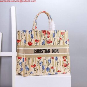 Replica Dior M1296 Book Tote Christian Dior Small Beige Multicolork