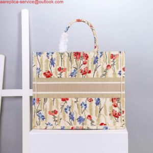 Replica Dior M1296 Book Tote Christian Dior Small Beige Multicolork 2