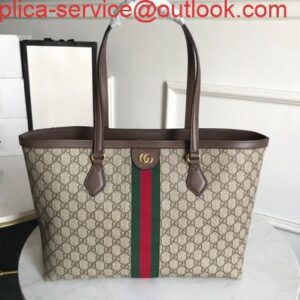 Replica Gucci 631685 Ophidia GG Medium Tote Green and red Web