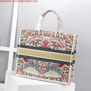 Replica Dior M1296 Book Tote Christian Dior Small Multicolor Red and Green 2