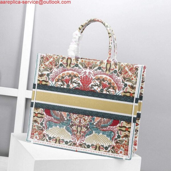 Replica Dior M1296 Book Tote Christian Dior Small Multicolor Red and Green 4