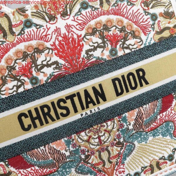 Replica Dior M1296 Book Tote Christian Dior Small Multicolor Red and Green 7