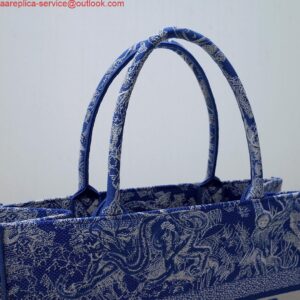 Replica Dior M1296 Book Tote Medium Neon Blue Toile de Jouy Reverse Embroidery 2