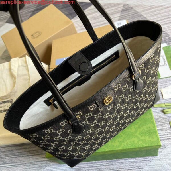 Replica Gucci 631685 Ophidia Medium Tote With Web Black 7