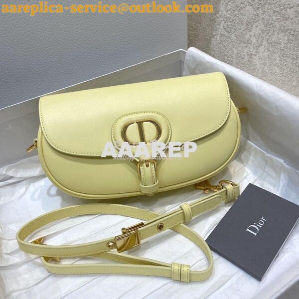 Replica Dior Bobby East-West Bag Pale Yellow Box Calfskin M9327 3