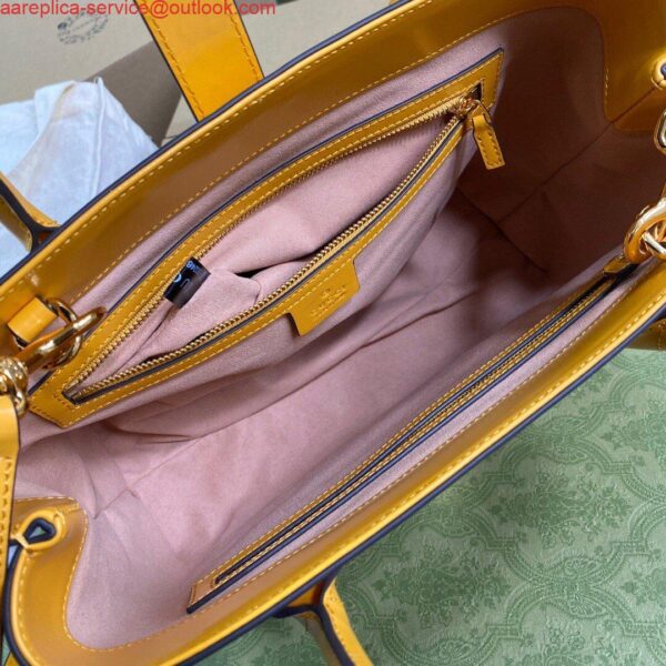 Replica Gucci 649016 Gucci Jackie 1961 Medium Tote Bag Yellow 8