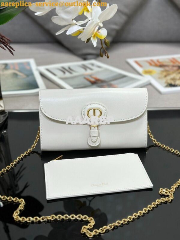 Replica Dior Bobby East-west Pouch With Chain Latte Smooth Calfskin S5 3