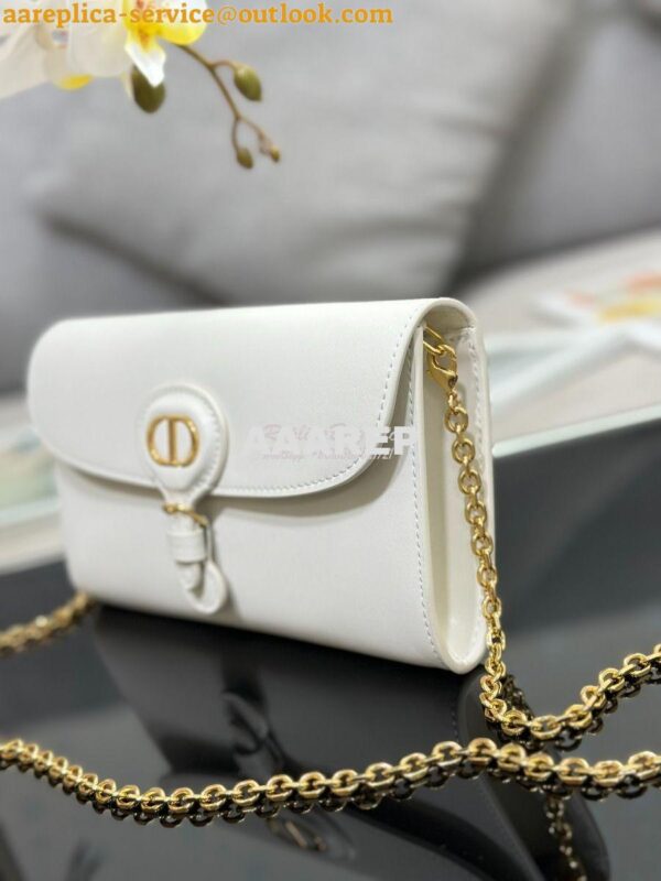 Replica Dior Bobby East-west Pouch With Chain Latte Smooth Calfskin S5 6