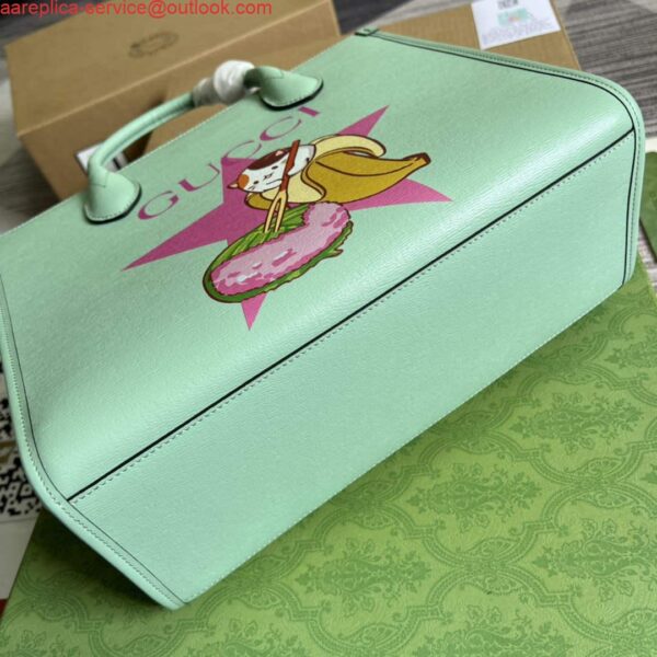 Replica Gucci 659983 Bananya Print Small Tote Pale green 4