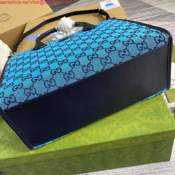 Replica Gucci 659983 GG Multicolour Small Tote Bag Blue 6