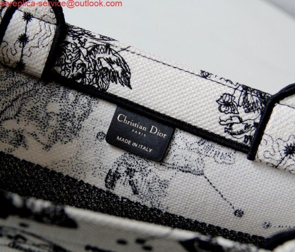 Replica Dior M1296 Medium Book Tote Toile de Jouy Zodiac latte embroidery 9