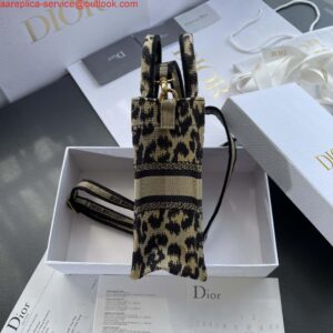 Replica Dior S5555 Mini Dior Book Tote Phone Bag Beige and Black Mizza Embroidery