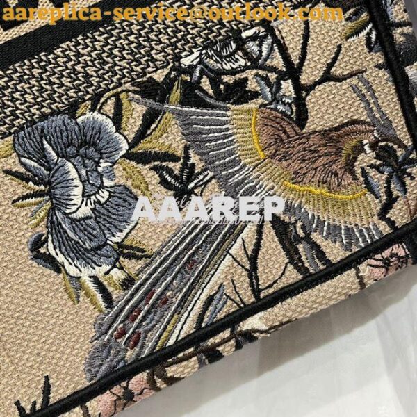 Replica Dior Book Tote bag in Beige Multicolor Jardin d'Hiver Embroide 6