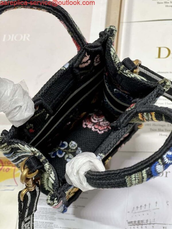 Replica Dior S5555 Mini Dior Book Tote Phone Bag black multicolor embroidery S1099 9