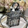 Replica Dior S5555 Mini Dior Book Tote Phone Bag Blue Dior Oblique Embroidery